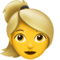 Woman- Blond Hair emoji on Apple